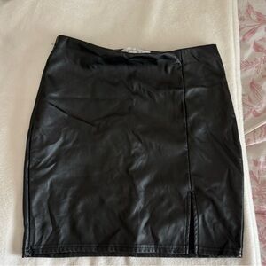 Black Leather Mini Skirt
